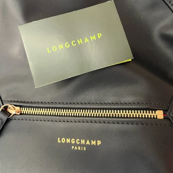 Longchamp Black Backpack with Gold Accents with dust bag - Picture 4 of 10